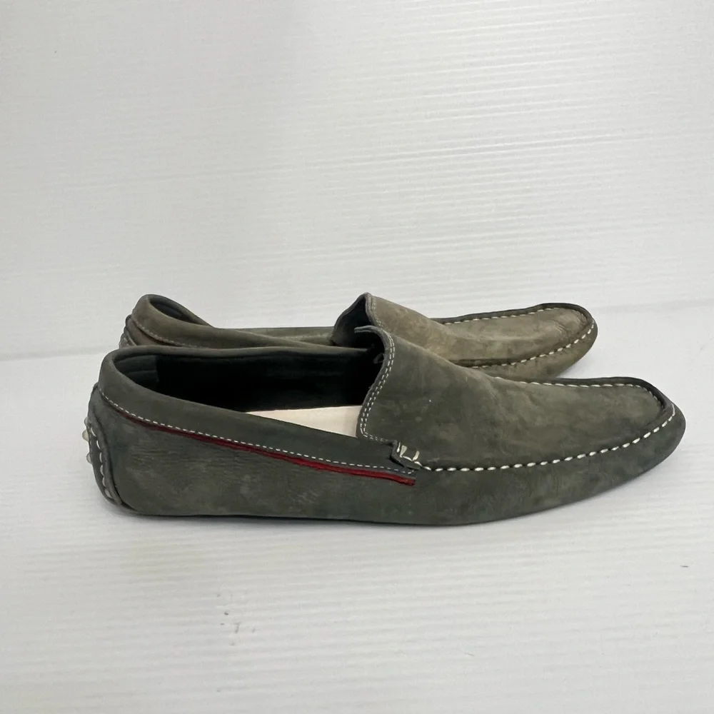 Fascar Mens gray Leather Slip On Comfort Shoes Size 42 EUR 9 USA
